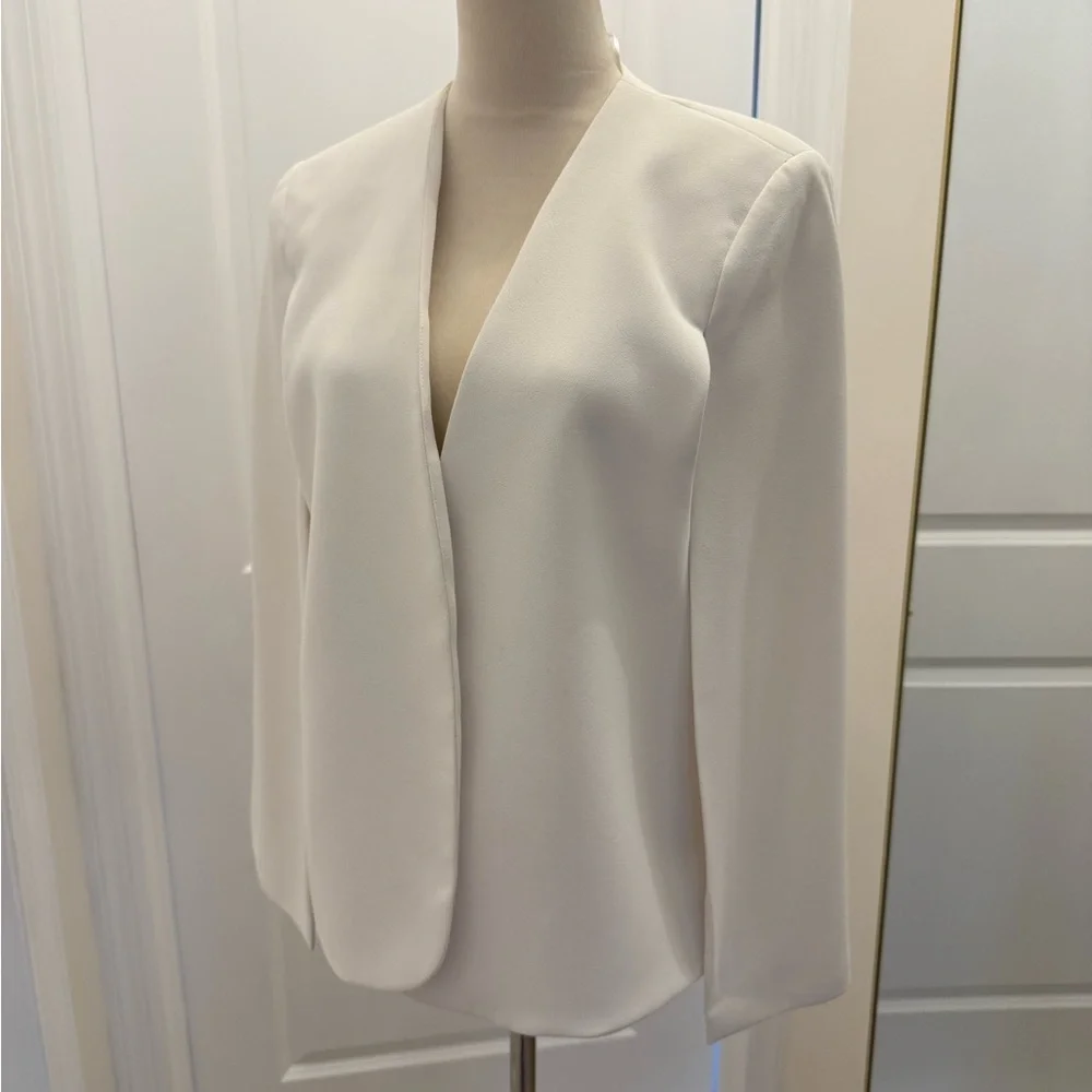 ZARA WHITE CAPE BLAZER MEDIUM - Picture 8 of 11